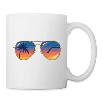 Sunglasses Sunset Palm  - Mug - white - Right