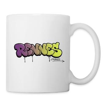 Rennes graffiti lettering with color gradient - Mug - white - Right