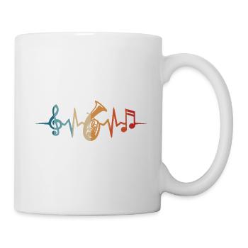 Cor ténor Battement de cœur Musicien de cor ténor - Mug blanc - blanc - Droite
