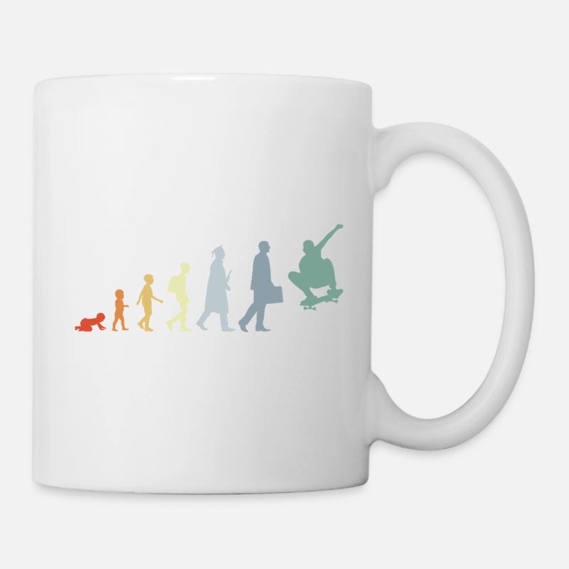 Skateboarder Evolution - Tasse - Weiß