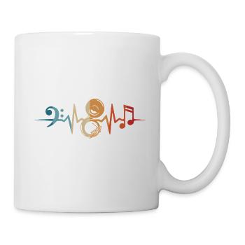 Sousaphone Heartbeat Brass Music Musician Tuba - Mug - white - Right