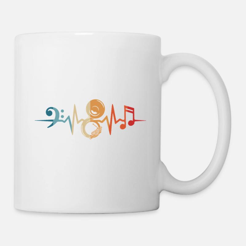 Sousaphon Herzschlag Blasmusik Musiker Tuba - Tasse - Weiß