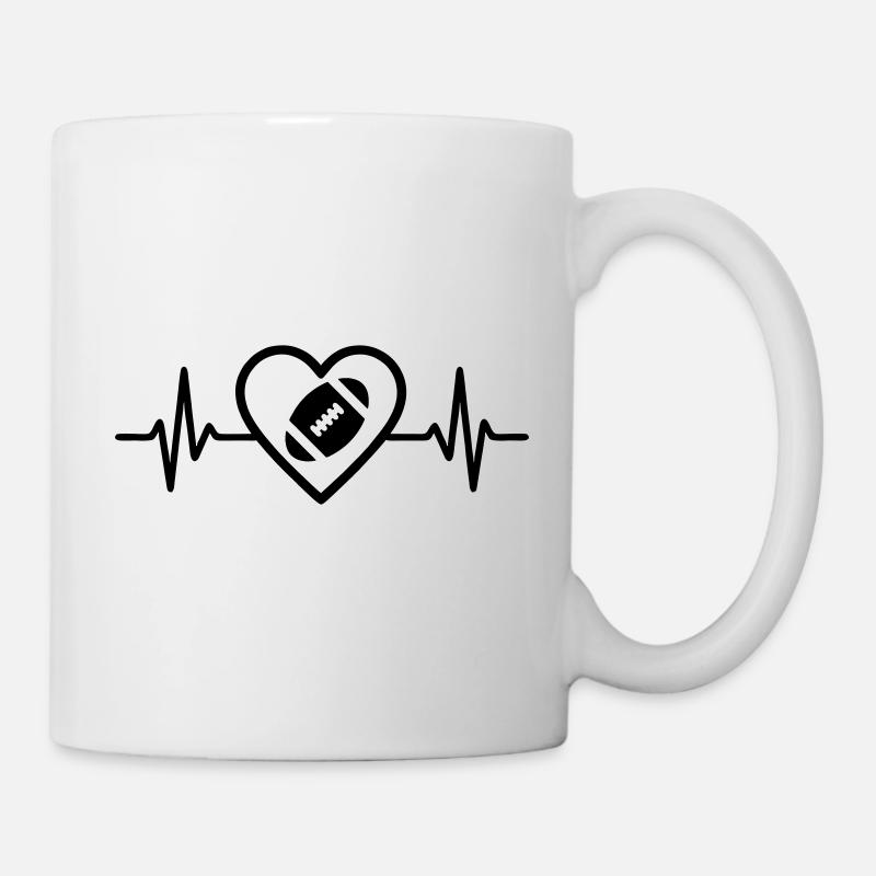 Cœur de rugby - Mug blanc - blanc