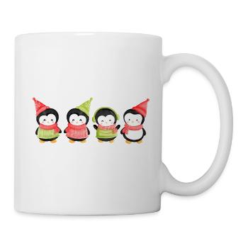 Lustige Pinguin-Weihnachten. Weihnachts-Pinguin - Tasse - Weiß - Rechts
