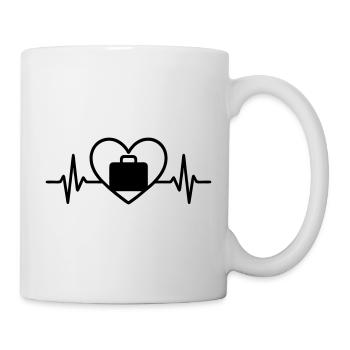 Valise de voyage Globe Coeur - Mug blanc - blanc - Droite