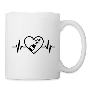 Bottle of heart, sparkling wine, sparkling wine, aperitif - Mug - white - Right