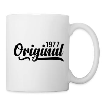 1977 birthday 48 years old, retro 1977 - Mug - white - Right