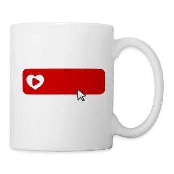 Cooles, von YouTube inspiriertes flaches Symbol für das Abonnieren - Tasse - Weiß - Rechts