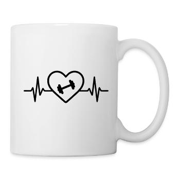 Muscle Training Dumbbell Heart Fitness - Mug - white - Right