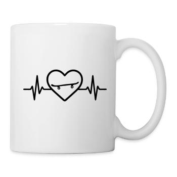 Skateboard Heart Sport - Mug - white - Right