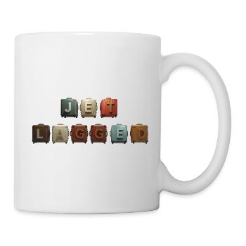 JET LAGGED – Koffer in der Luft - Tasse - Weiß - Rechts