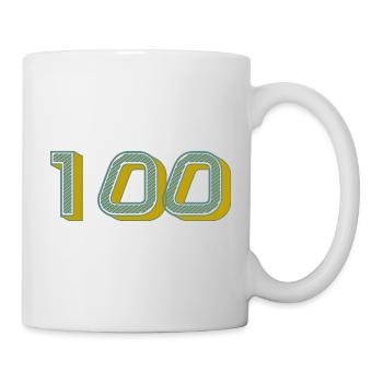 100. 100 ANS. 100e ANNIVERSAIRE. ANNIVERSAIRE 100  - Mug blanc - blanc - Droite