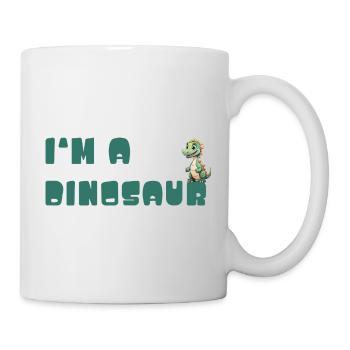 Ich bin ein Dinosaurier – verspielt Typo-Design - Tasse - Weiß - Rechts