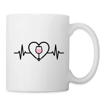 Vin Vin Verre Coeur Vin Rosé - Mug blanc - blanc - Droite