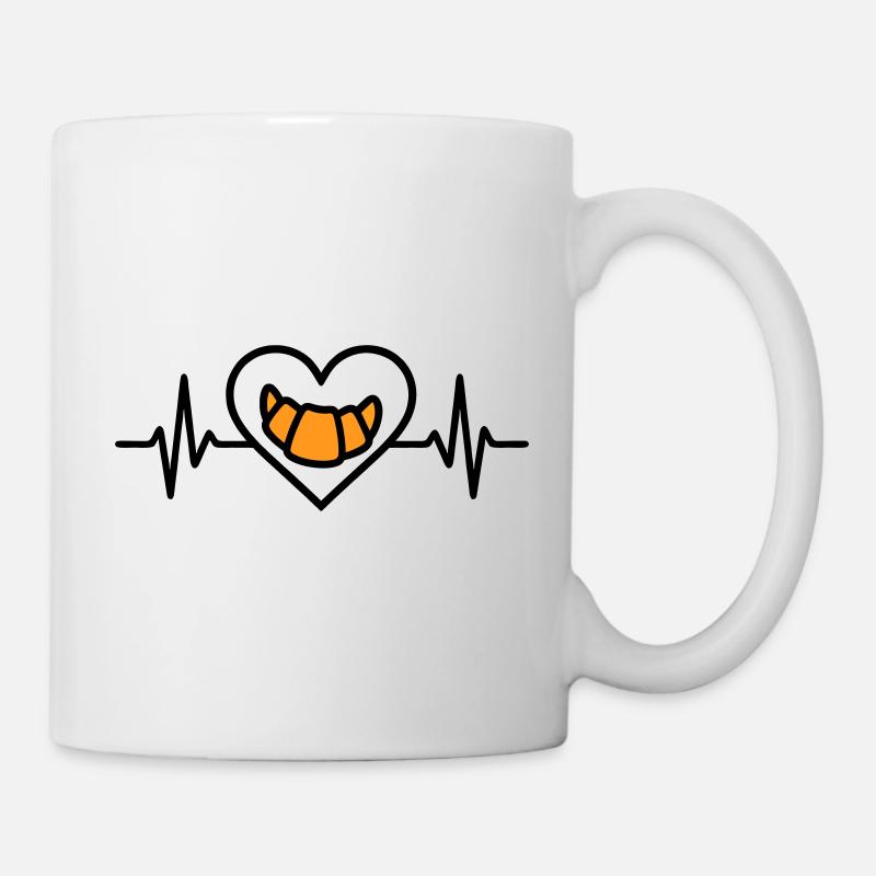 Croissant Herz Frühstück Bäckerei - Tasse - Weiß