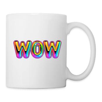 3D WOW Balloon Rainbow Shirt - Mug - white - Right