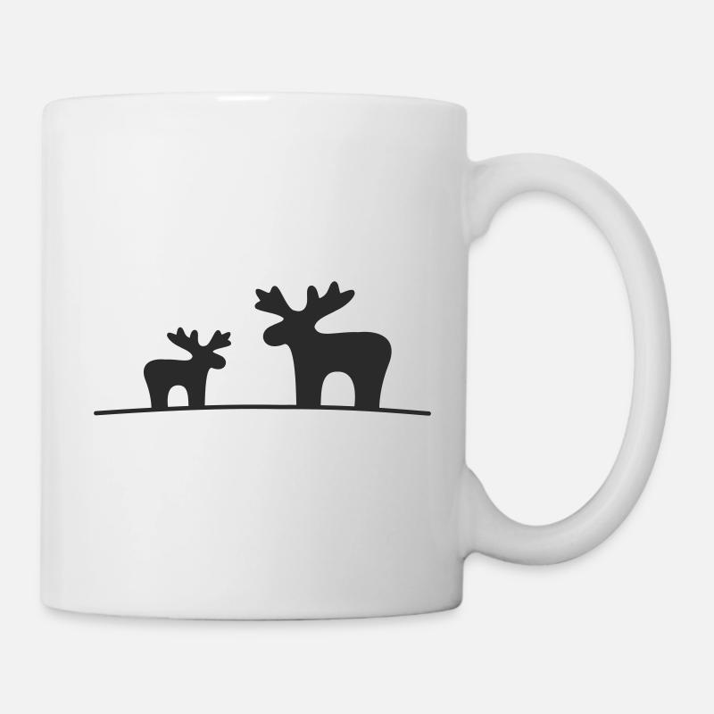 Moose Silhouette Forest - Mug - white