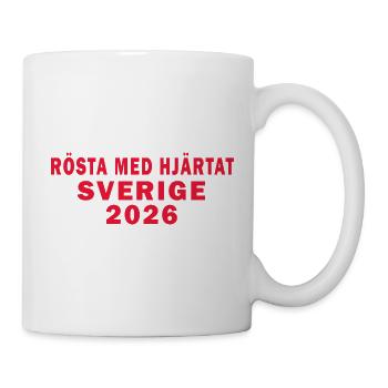 Stimmen Sie mit dem Herzen ab Schweden 2026 - Tasse - Weiß - Rechts