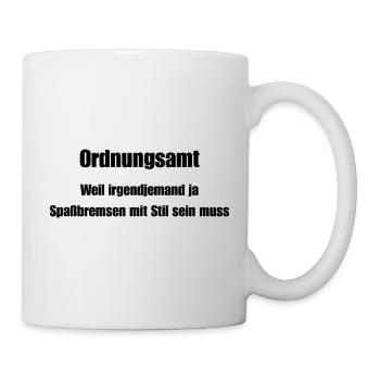 Public order office: fun killer with style - Mug - white - Right