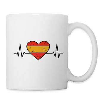 Espagne Heartbeat Line Drapeau Amour Voyage Design - Mug blanc - blanc - Droite