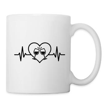 Verres à vin Coeur Amour Apéritif Vin rouge - Mug blanc - blanc - Droite