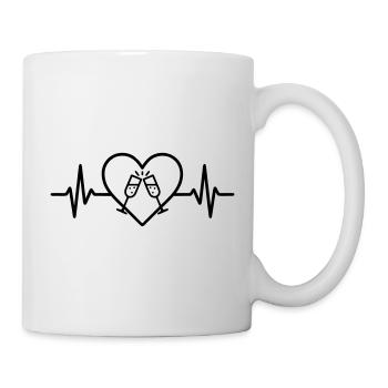 Sparkling Glasses Heart Toast Celebration - Mug - white - Right