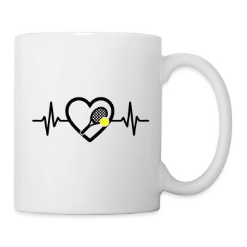 Tennis Heart Racket Ball Sports Passion - Mug - white - Right