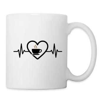 Coffee Heart Cup Hot Drink Break - Mug - white - Right