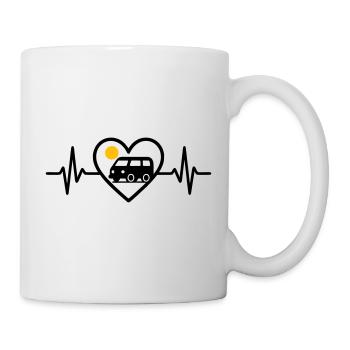 Vanlife Heart Van Travel Freedom Camper - Mug - white - Right