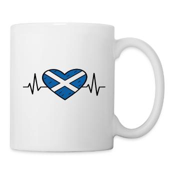 Scotland Flag Heartbeat Line Scottish Pride Art - Mug - white - Right