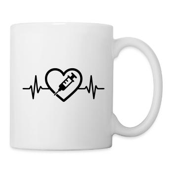 Herz + Krankenpfleger / Krankenschwester – Super  - Tasse - Weiß - Rechts