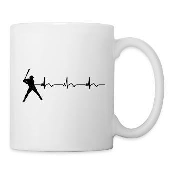 Baseball EKG Herzschlag Baseballschläger - Tasse - Weiß - Rechts