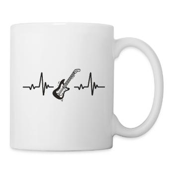 Guitare Électrique Rythme Musique Rock Cœur Corde - Mug blanc - blanc - Droite