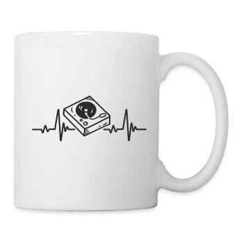 Plattenspieler, Rhythmus, Musik, DJ, Electro Heart - Tasse - Weiß - Rechts