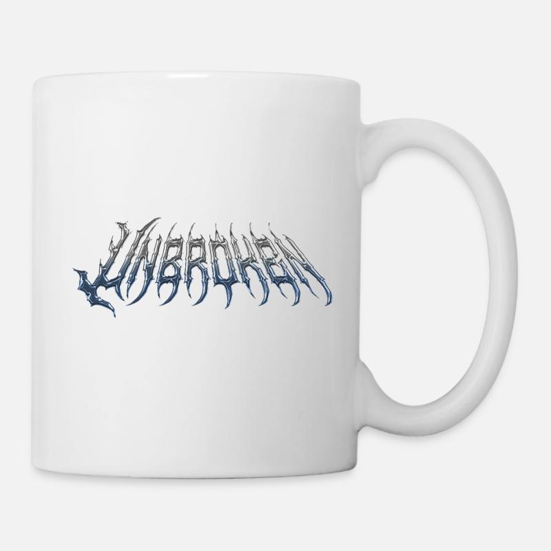 Unbroken - cold metal chrome text - Mug - white