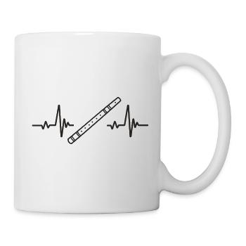 Flûte Traversière Musique Vent Rythme Mélodie Cœur - Mug blanc - blanc - Droite