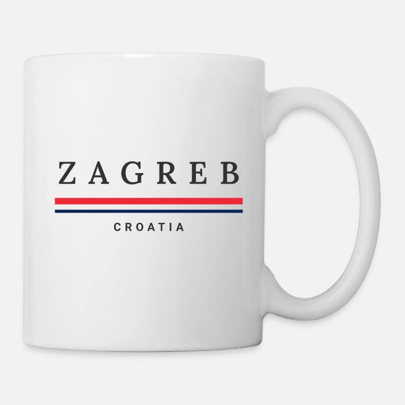 Ville de Zagreb, Croatie - Mug blanc - blanc