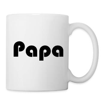 PAPA. VATERTAG. FROHER VATERTAG. ALLES GUTE ZUM GEBURTSTAG. - Tasse - Weiß - Rechts