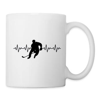 Eishockey Hockey Spieler EKG Herzschlag - Mug - white - Right