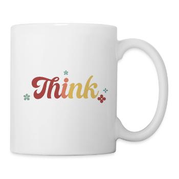 Think Floral Rétro Dégradé - Mug blanc - blanc - Droite