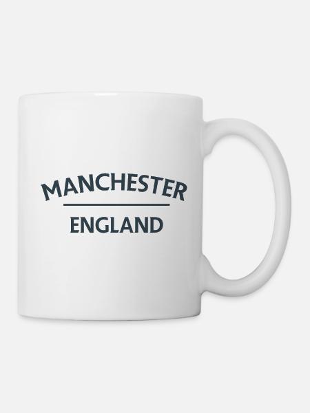 Manchester – England Lyric Design - Tasse - Weiß