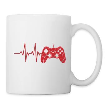 Herzschlag Controller Motiv - Tasse - Weiß - Rechts