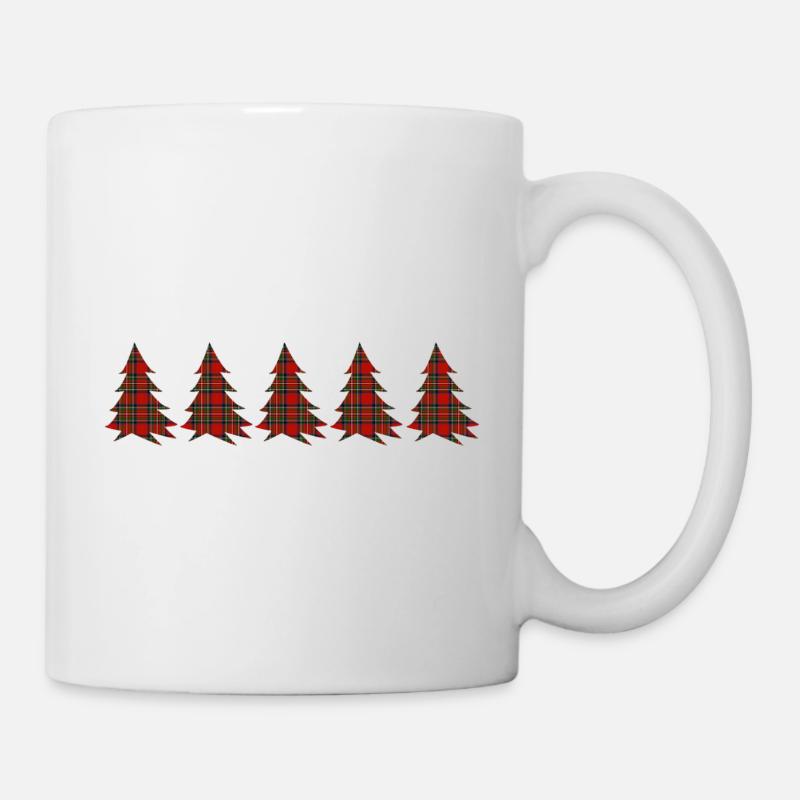 Forest Tartan Trees - Mug - white