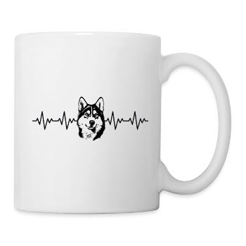 Husky EKG Herzschlag - Tasse - Weiß - Rechts