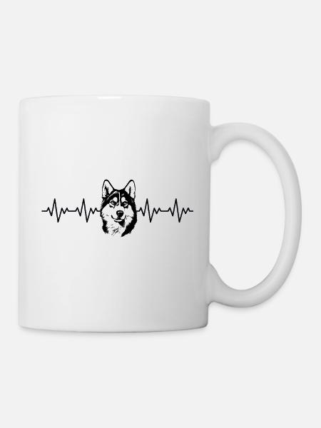 Husky EKG Herzschlag - Tasse - Weiß