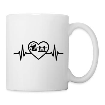 Heart Beer Foosball Humor - Mug - white - Right