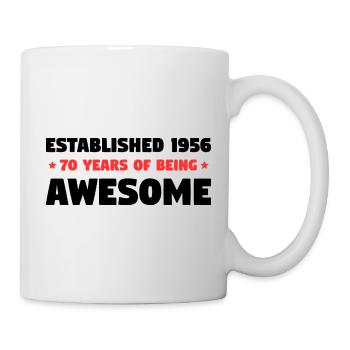 Established 1956 70 Jahre Awesome Geburtstag - Tasse - Weiß - Rechts