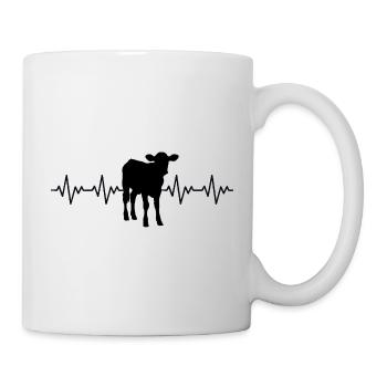 Bauer Kalb EKG Herzschlag - Tasse - Weiß - Rechts