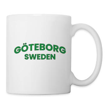 Göteborg, Schweden im grünen Kurventext - Tasse - Weiß - Rechts