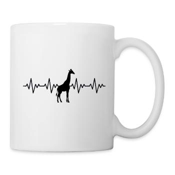 Giraffe EKG Herzschlag - Tasse - Weiß - Rechts